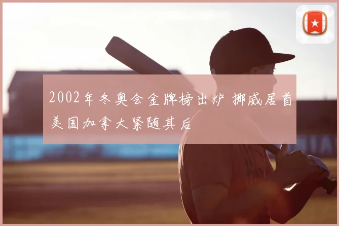 2002年冬奥会金牌榜出炉 挪威居首美国加拿大紧随其后