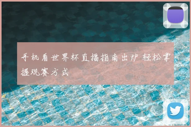 手机看世界杯直播指南出炉 轻松掌握观赛方式